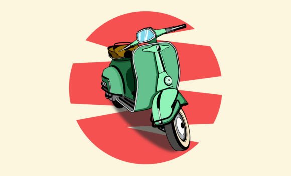 Download Classic Scooter Vector Illustration - Premium Resources